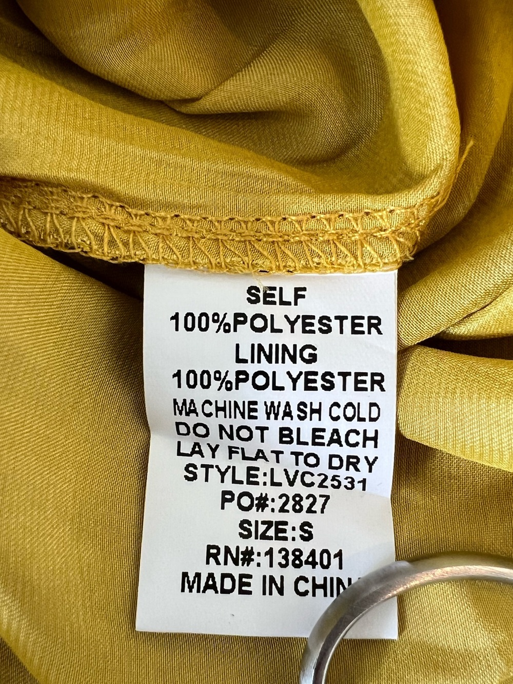 L Love Silky Short Sleeve V-Neck Blouse Tie Waist Faux Wrap New Golden Yellow - Picture 9 of 9